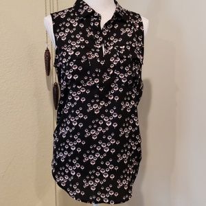 Loft floral sleeveless  tunic top Sz M